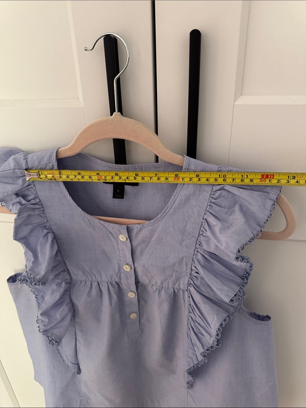 J. Crew Ruffle-Sleeve Button Front Top - Picture 7 of 9
